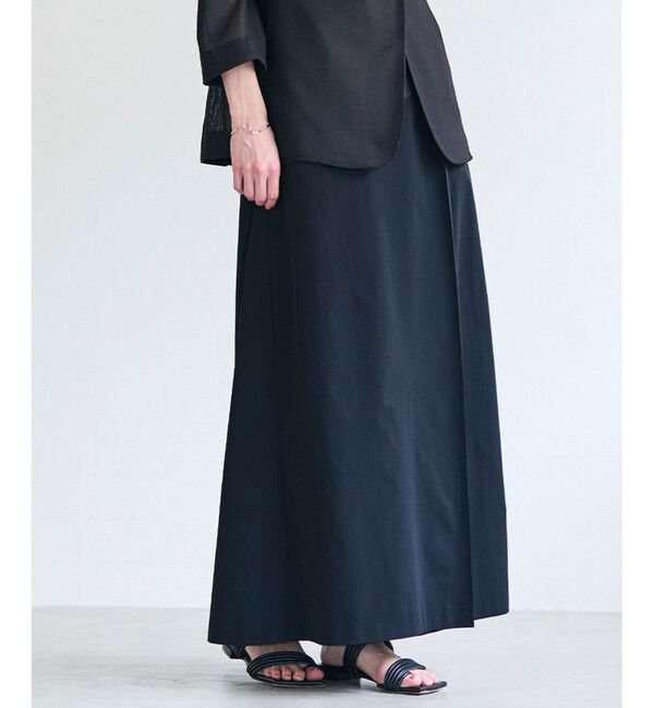 BEIGE,「【CLASSY. 掲載】YANN / ラップタック フレアスカート」|スカート|Black