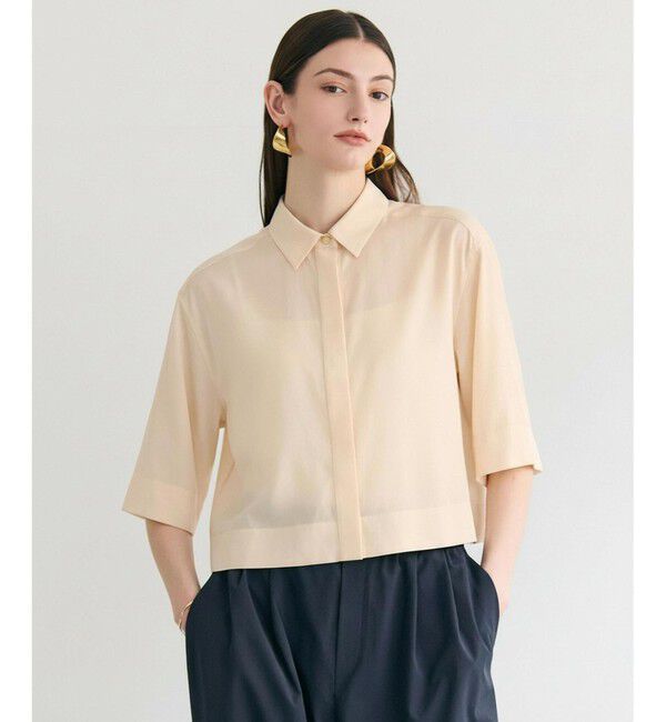 BEIGE,「BAC / コットンシアー ショートレングスシャツ」|シャツ・ブラウス|Peach