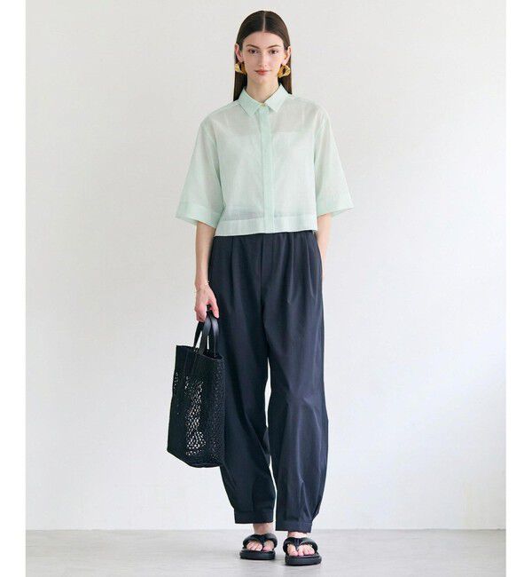 BEIGE,「BAC / コットンシアー ショートレングスシャツ」|シャツ・ブラウス|