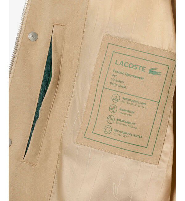 LACOSTE「防風 撥水 ハリントンジャケット」|ブルゾン・スタジャン|