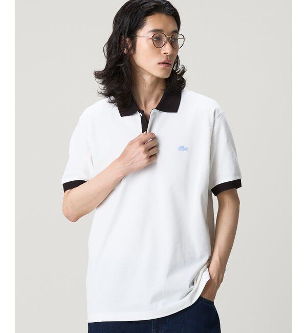 LACOSTE「配色コントラストリブ 2トーンポロシャツ」|ポロシャツ|