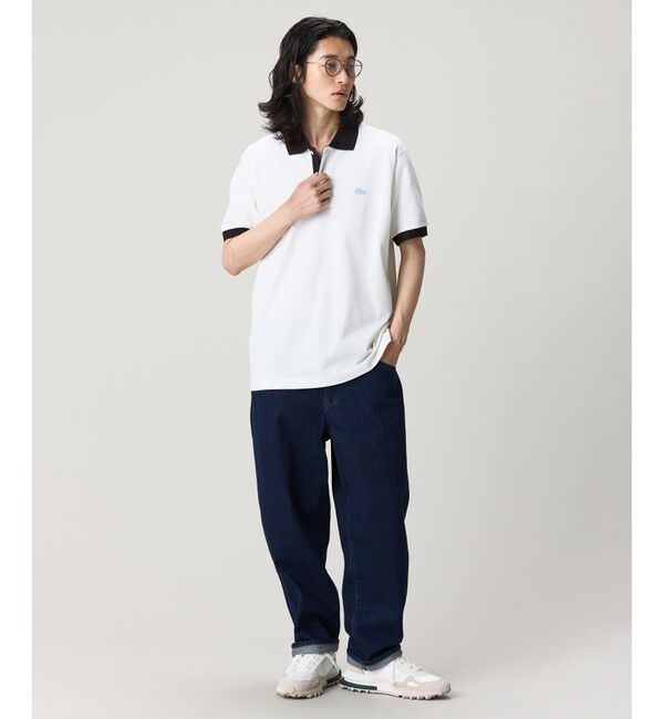 LACOSTE「配色コントラストリブ 2トーンポロシャツ」|ポロシャツ|