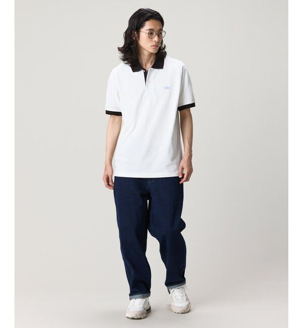 LACOSTE「配色コントラストリブ 2トーンポロシャツ」|ポロシャツ|