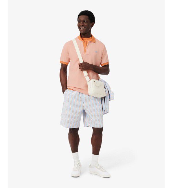 LACOSTE「配色コントラストリブ 2トーンポロシャツ」|ポロシャツ|