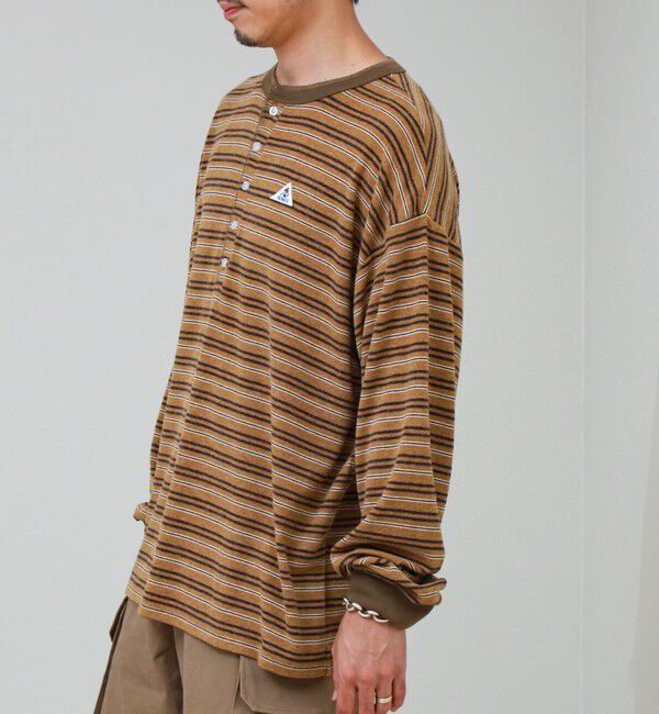 GLOSTER「【GEVACO/ゲバコ】ヘンリーネックボーダー ロングスリーブTシャツ」|Tシャツ・カットソー|