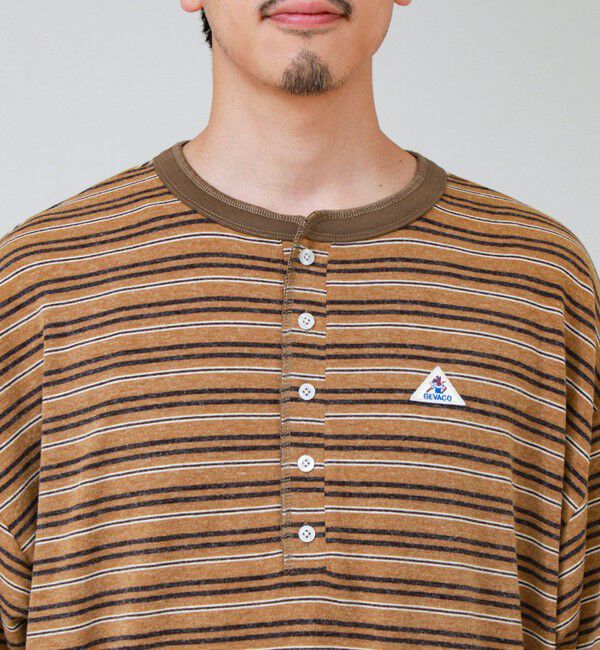 GLOSTER「【GEVACO/ゲバコ】ヘンリーネックボーダー ロングスリーブTシャツ」|Tシャツ・カットソー|