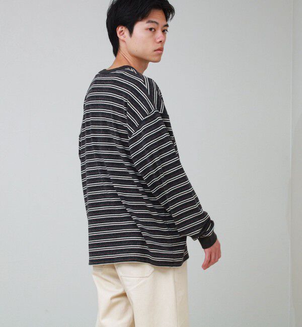 GLOSTER「【GEVACO/ゲバコ】ヘンリーネックボーダー ロングスリーブTシャツ」|Tシャツ・カットソー|