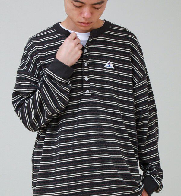 GLOSTER「【GEVACO/ゲバコ】ヘンリーネックボーダー ロングスリーブTシャツ」|Tシャツ・カットソー|