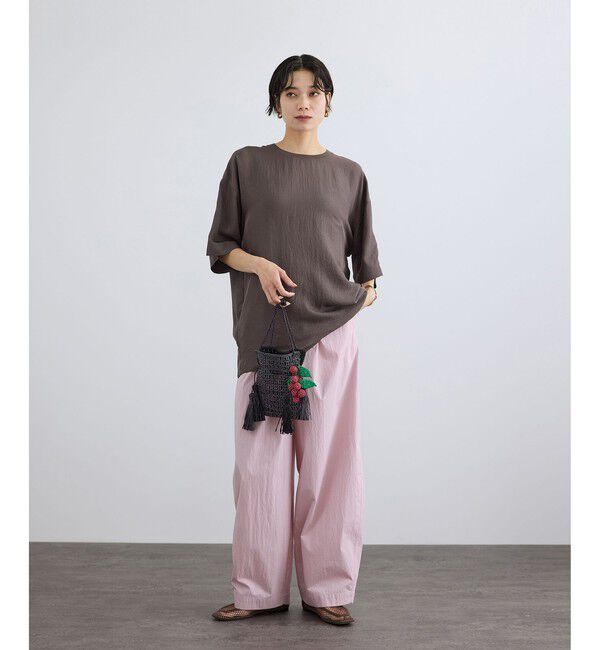 SALON adam et rope'「ブライトツイルTシャツライクブラウス / セットアップ対応・ドライタッチ」|シャツ・ブラウス|