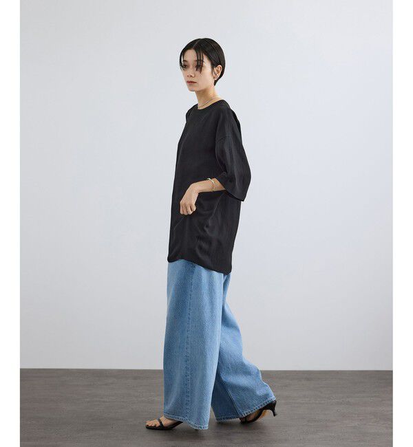 SALON adam et rope'「ブライトツイルTシャツライクブラウス / セットアップ対応・ドライタッチ」|シャツ・ブラウス|