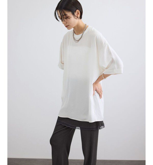 SALON adam et rope'「ブライトツイルTシャツライクブラウス / セットアップ対応・ドライタッチ」|シャツ・ブラウス|