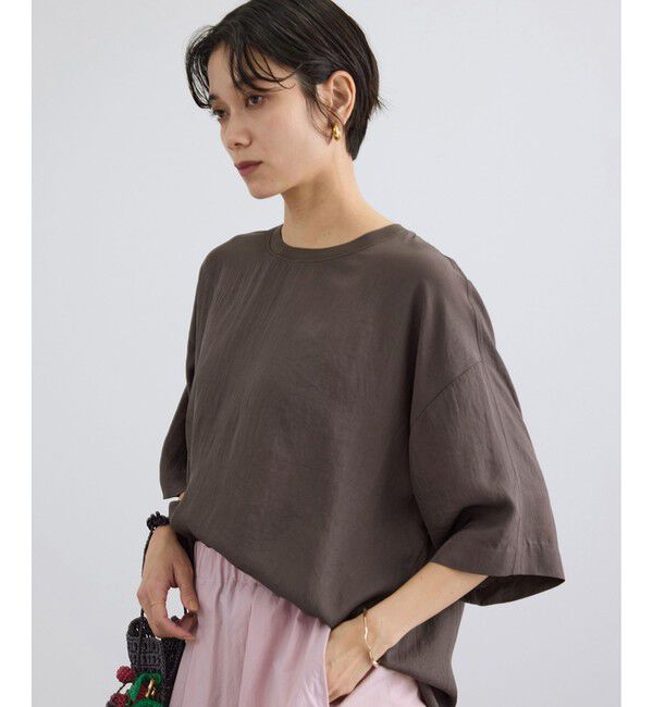 SALON adam et rope'「ブライトツイルTシャツライクブラウス / セットアップ対応・ドライタッチ」|シャツ・ブラウス|