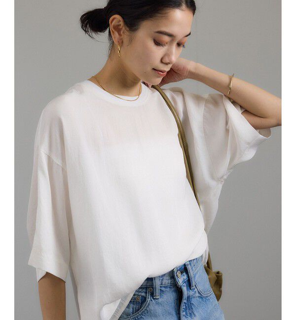 SALON adam et rope'「ブライトツイルTシャツライクブラウス / セットアップ対応・ドライタッチ」|シャツ・ブラウス|