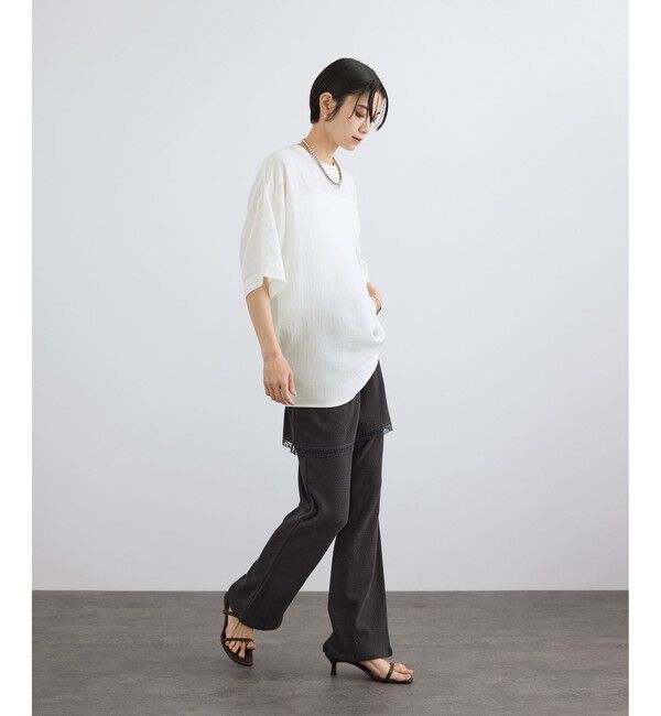 SALON adam et rope'「ブライトツイルTシャツライクブラウス / セットアップ対応・ドライタッチ」|シャツ・ブラウス|