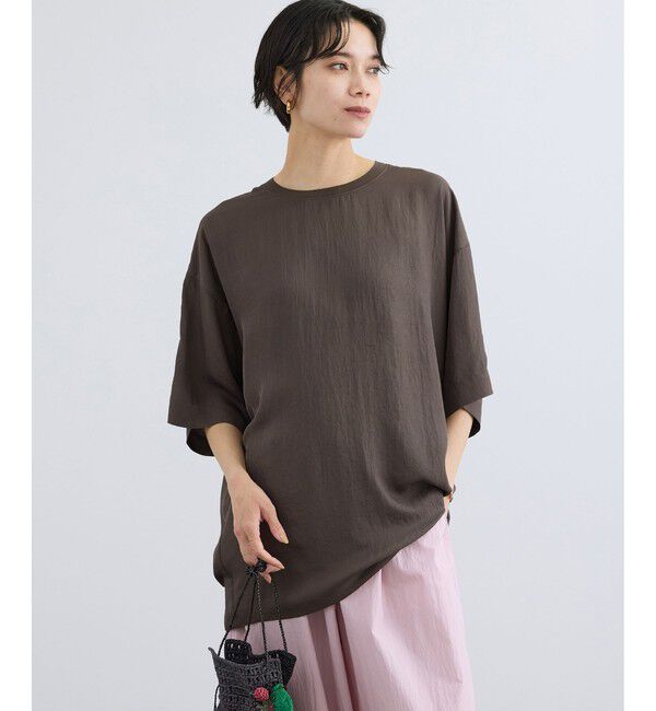 SALON adam et rope'「ブライトツイルTシャツライクブラウス / セットアップ対応・ドライタッチ」|シャツ・ブラウス|