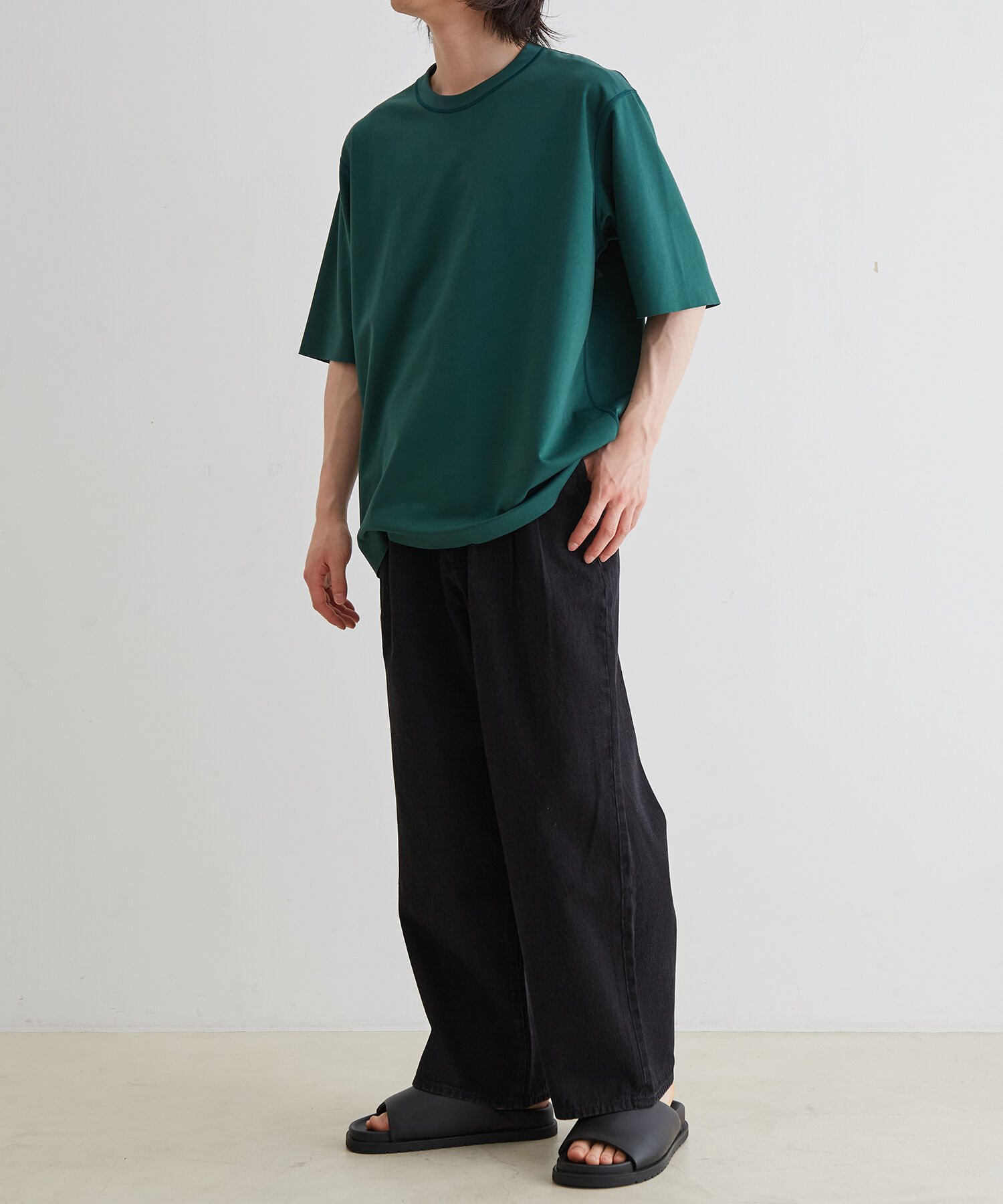 ADAM ET ROPE'「ハイゲージ シャンブレー リバーシブル Tシャツ」|Tシャツ・カットソー|