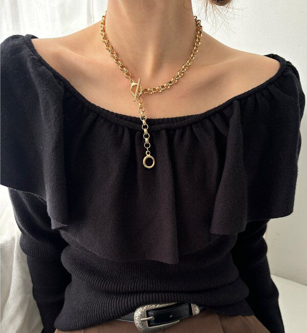  「ケーブルチェーンマンテルネックレス」|ネックレス|ゴールド