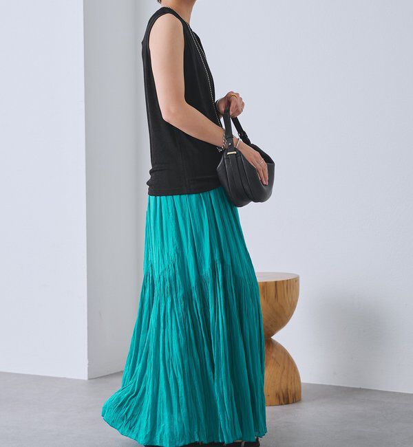  「【上品な光沢が目を引く】シャイニーノースリTee」|キャミソール|
