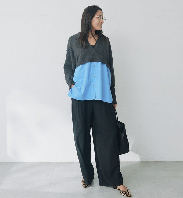  「シャツドッキングスキッパーニット」|ニット・セーター|