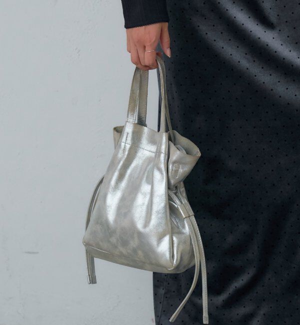  「【再入荷】レザー巾着ショルダーバッグ」|トートバッグ|