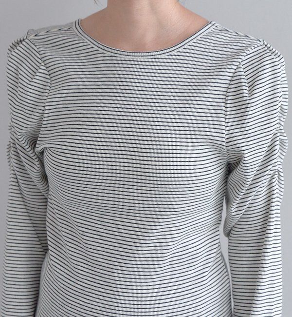  「ボーダーパフスリーブカットソー」|Tシャツ・カットソー|