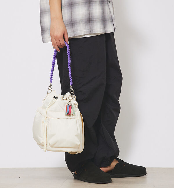 ABAHOUSE「【cheek/チーク】kinchaku code2WAY tote/巾着2WAY」|ショルダー・メッセンジャー|アイボリー