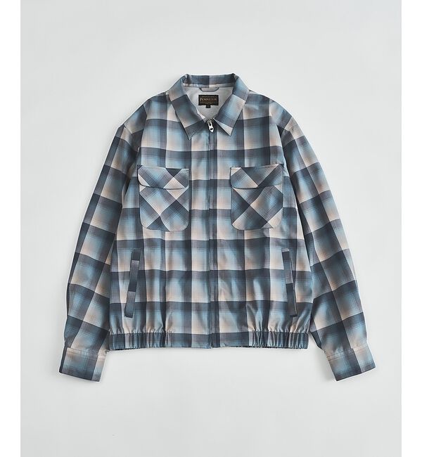 ABAHOUSE「【PENDLETON/ペンドルトン】Zip Shirt Jacket/オンブレー」|ブルゾン・スタジャン|ブルーグレー