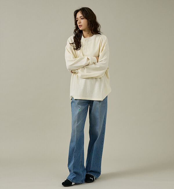 ABAHOUSE「【SEABEES / シービーズ】ピグメント サーマル L/S ヘンリーネック」|Tシャツ・カットソー|