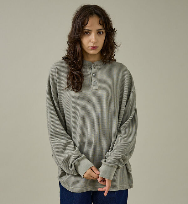 ABAHOUSE「【SEABEES / シービーズ】ピグメント サーマル L/S ヘンリーネック」|Tシャツ・カットソー|