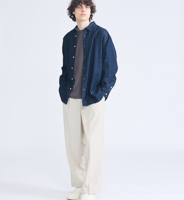 ABAHOUSE「【セットアップ対応】デニムライクツイル ワイド イージーパンツ / ベージュ」|その他|