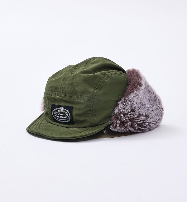 ABAHOUSE「【POLER / ポーラー】NYLON FUR FLAP CAP / ナイロン」|その他|カーキ