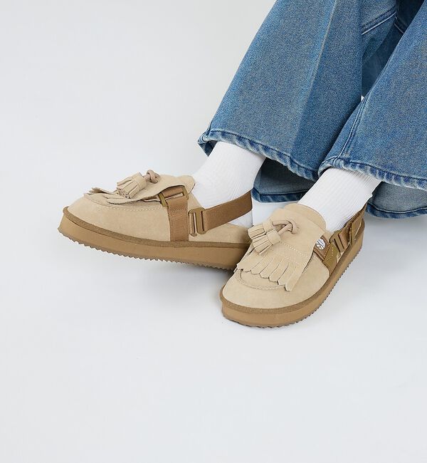 ABAHOUSE「【SHAKA / シャカ】キルトタッセル ミュールサンダル / SK-296 M」|モカシン|ベージュ