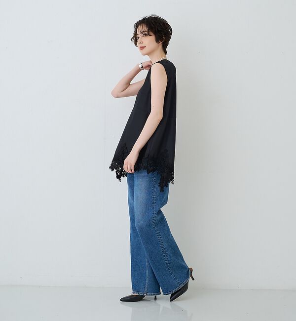 Rouge vif「ランダムヘム裾レースノースリーブブラウス」|シャツ・ブラウス|