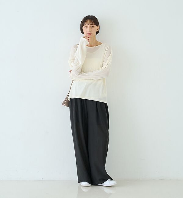 Rouge vif「【2点セット】シアーベロアストライプアンサンブル」|Tシャツ・カットソー|