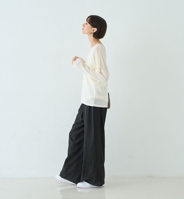 Rouge vif「【2点セット】シアーベロアストライプアンサンブル」|Tシャツ・カットソー|
