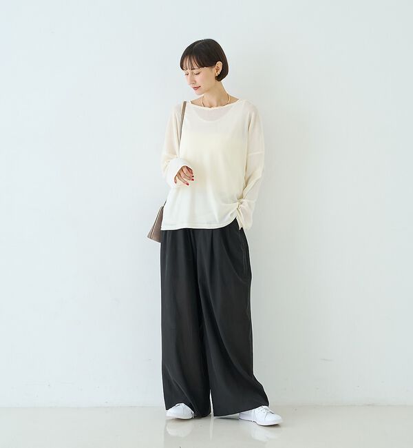 Rouge vif「【2点セット】シアーベロアストライプアンサンブル」|Tシャツ・カットソー|