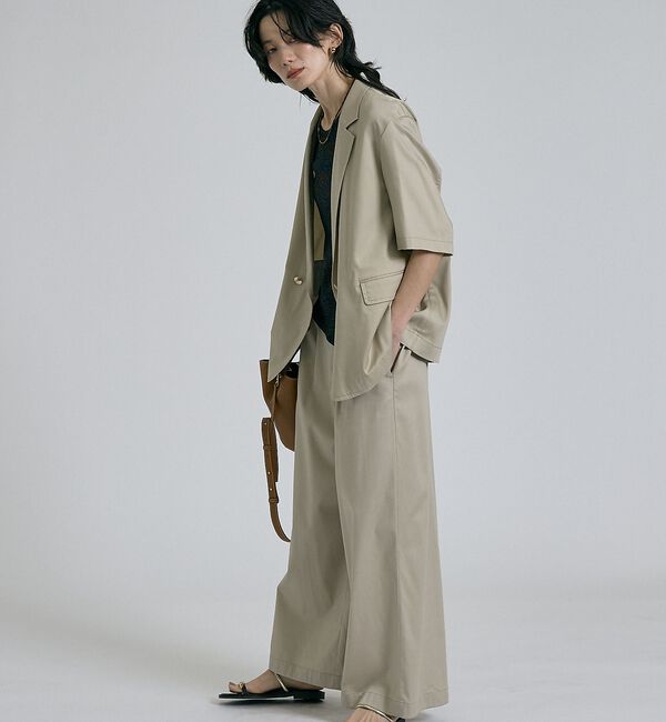qualite「【接触冷感・セットアップ対応】ライトデニムハーフスリーブジャケット」|その他|
