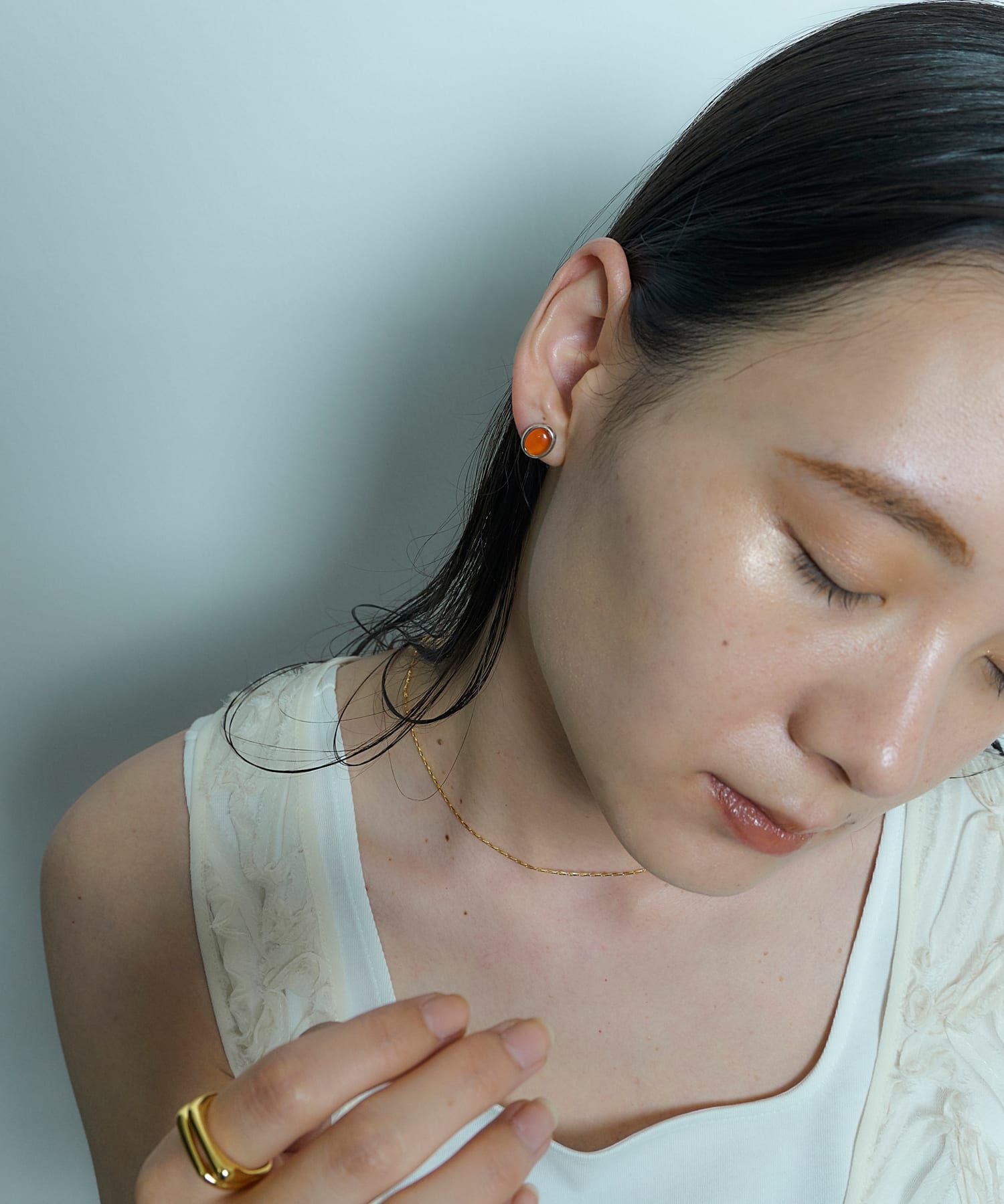 SMELLY「SMELLY so&rsquo;　carnelian oval earring」|イヤリング|