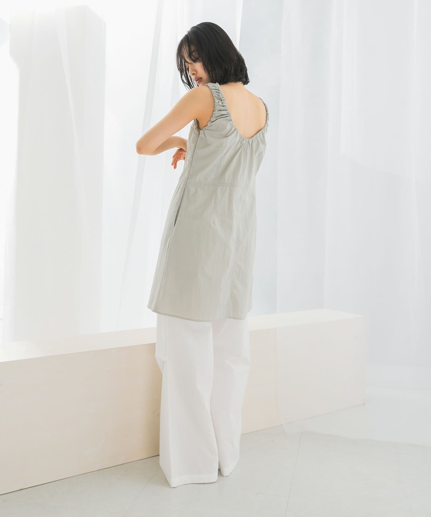 URBAN RESEARCH ROSSO「le　SHIRRING MIDI ONE-PIECE」|ワンピース|カーキ