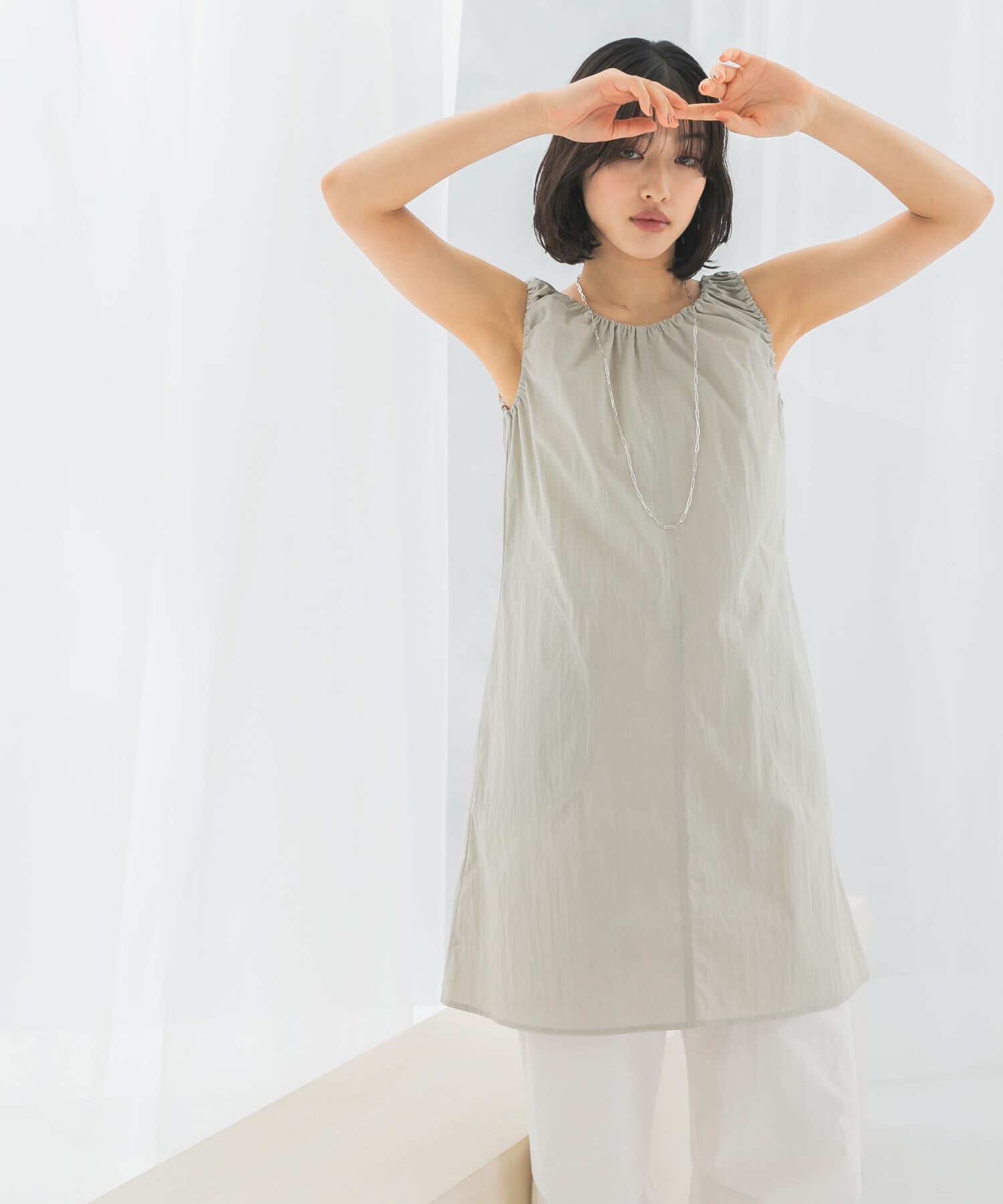 URBAN RESEARCH ROSSO「le　SHIRRING MIDI ONE-PIECE」|ワンピース|