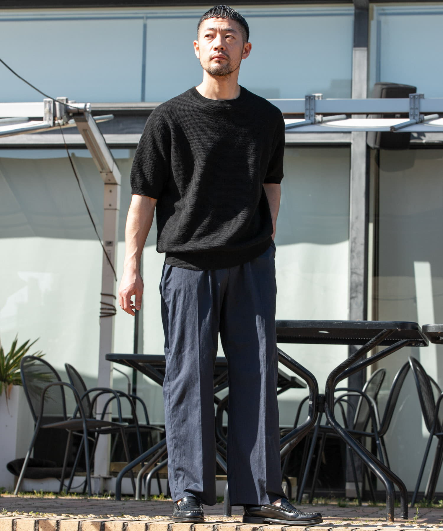 URBAN RESEARCH ROSSO「『WEB限定』変形カノコ半袖クルーネックニット」|ニット・セーター|