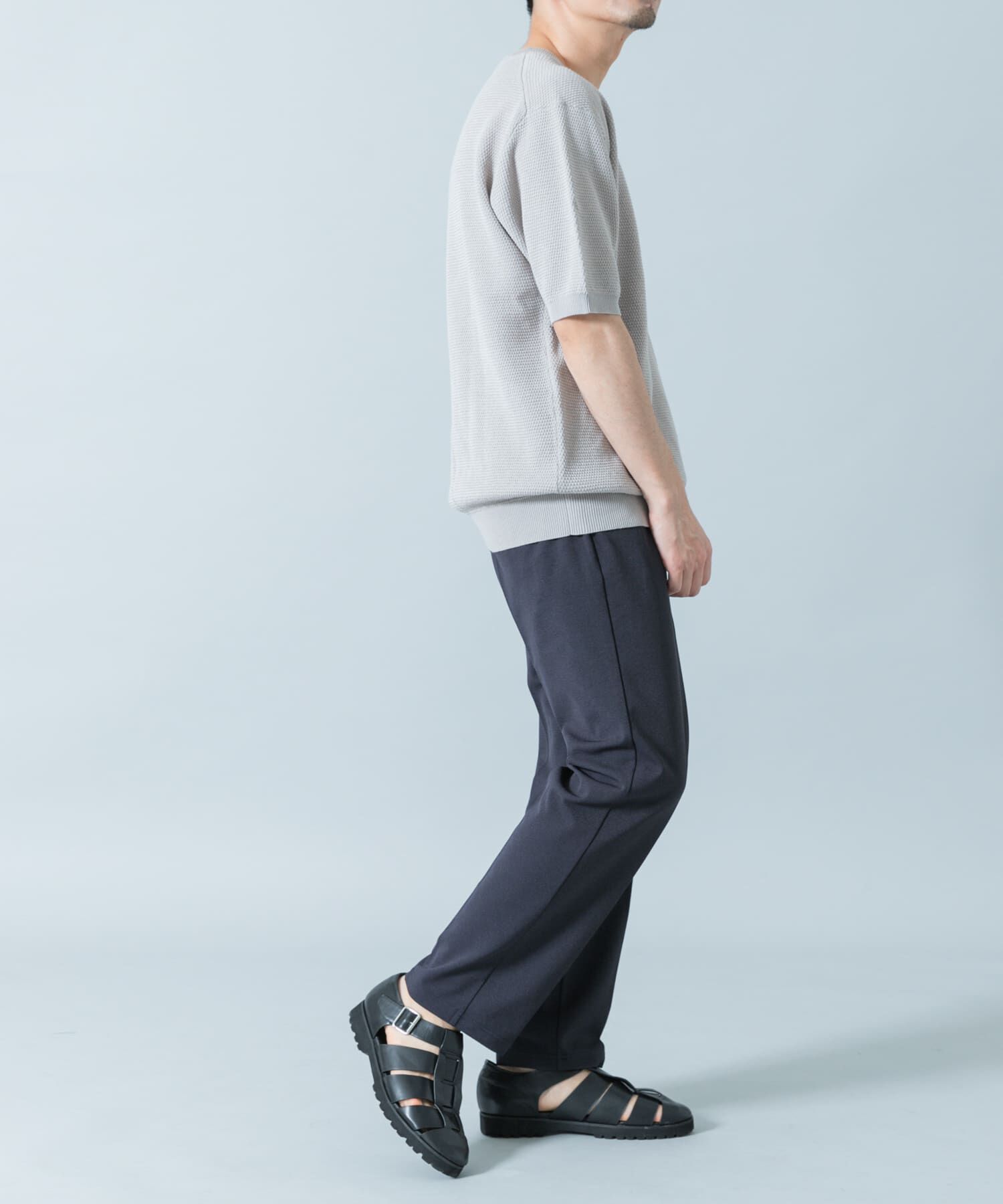 URBAN RESEARCH ROSSO「『WEB限定』変形カノコ半袖クルーネックニット」|ニット・セーター|