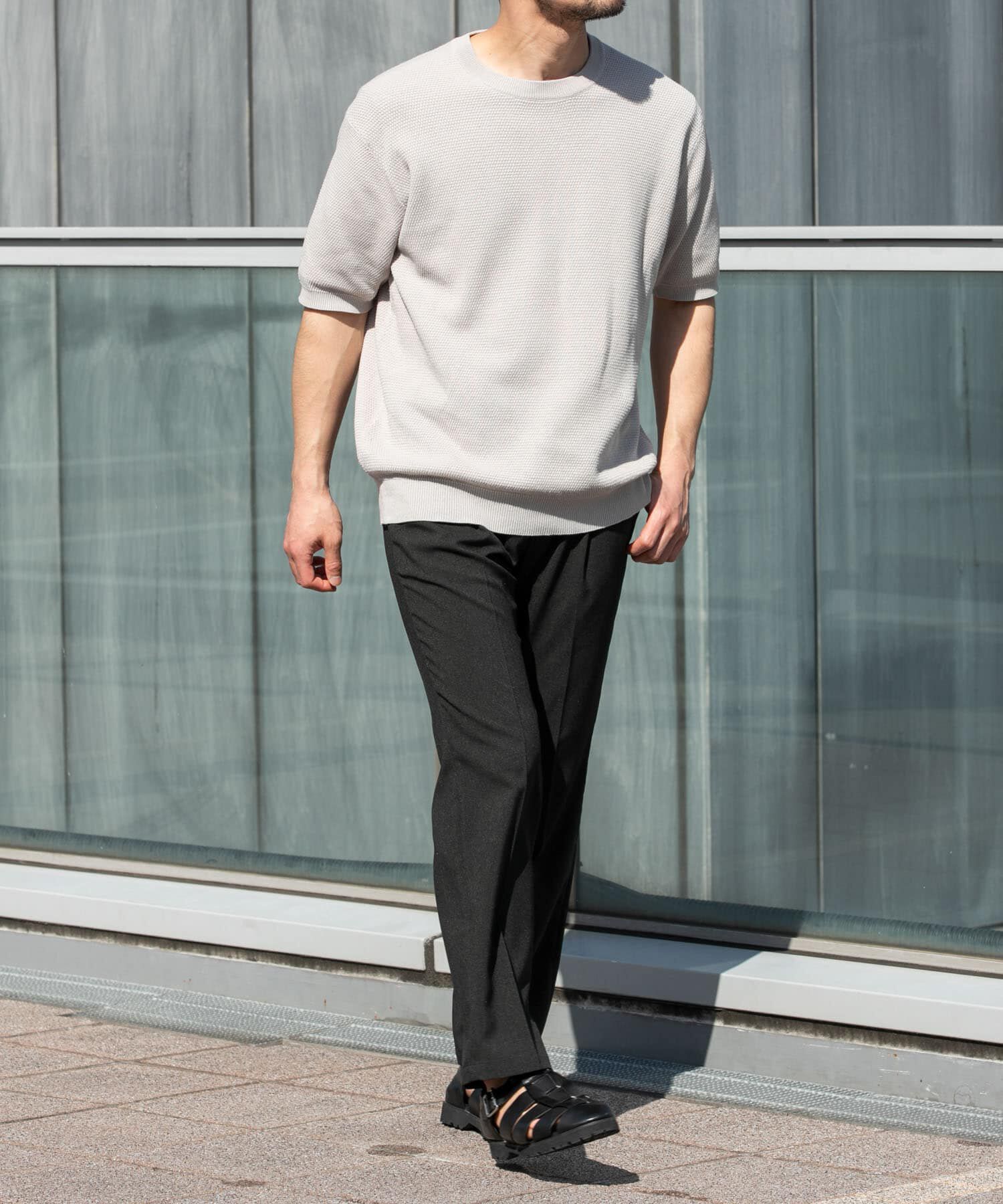 URBAN RESEARCH ROSSO「『WEB限定』変形カノコ半袖クルーネックニット」|ニット・セーター|