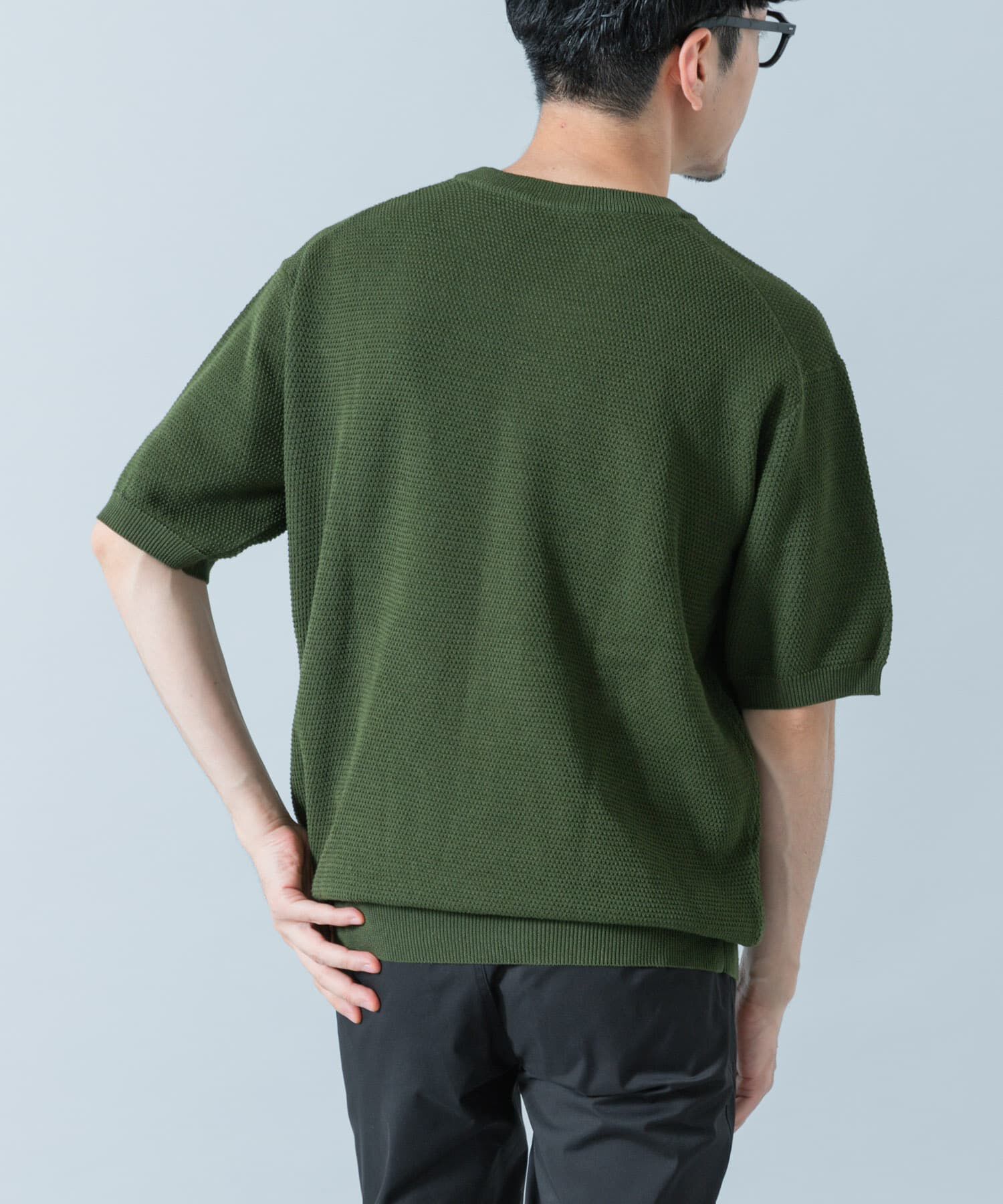 URBAN RESEARCH ROSSO「『WEB限定』変形カノコ半袖クルーネックニット」|ニット・セーター|