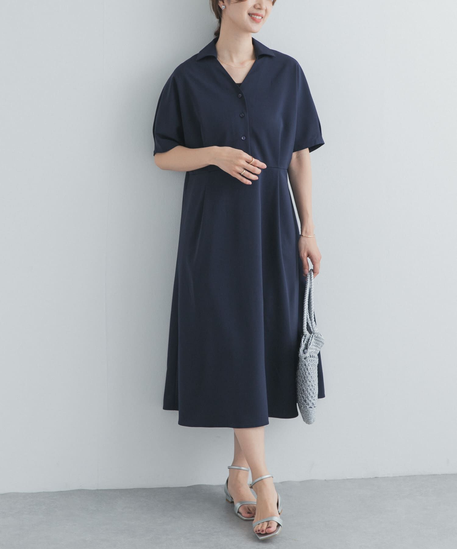 URBAN RESEARCH DOORS「『仁村紗和さん着用』『UR TECH』完声/涼ドルマン半袖ワンピース」|ワンピース|