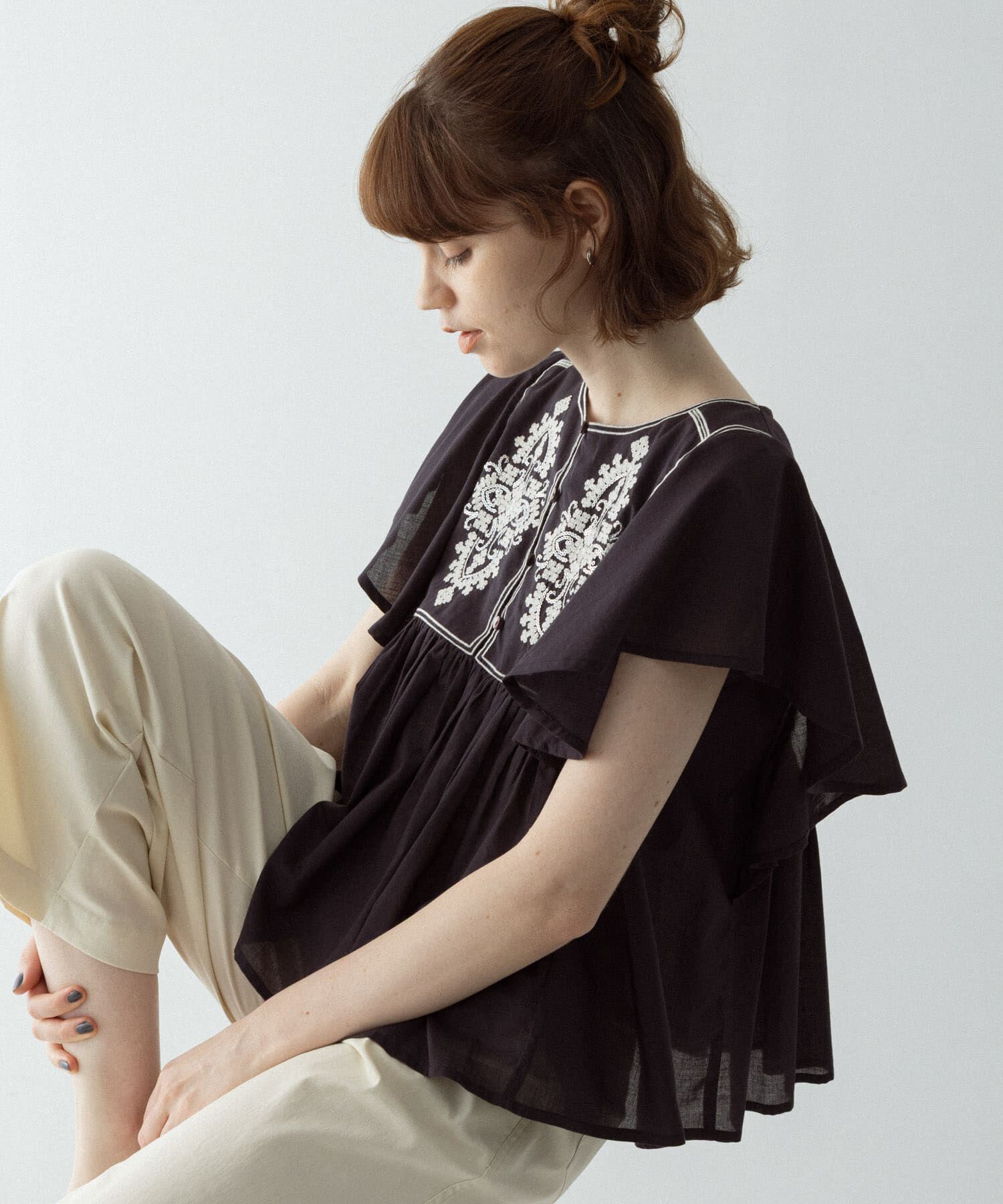 Sonny Label 「スパンコールエンブロイダリーブラウス」|シャツ・ブラウス|ブラック