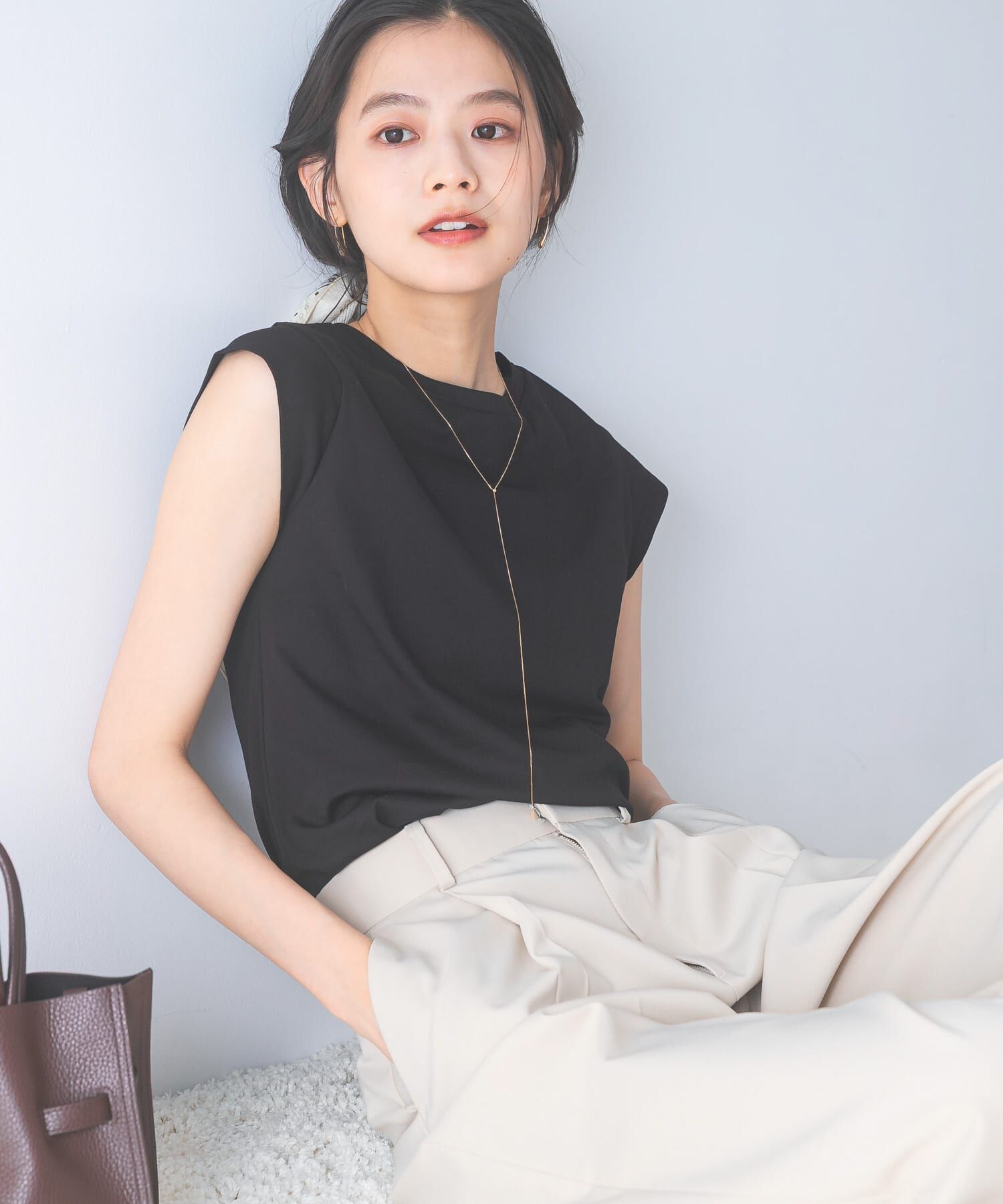 URBAN RESEARCH ROSSO「クールタッチスーピマコットンフレンチTシャツ」|Tシャツ・カットソー|ブラック