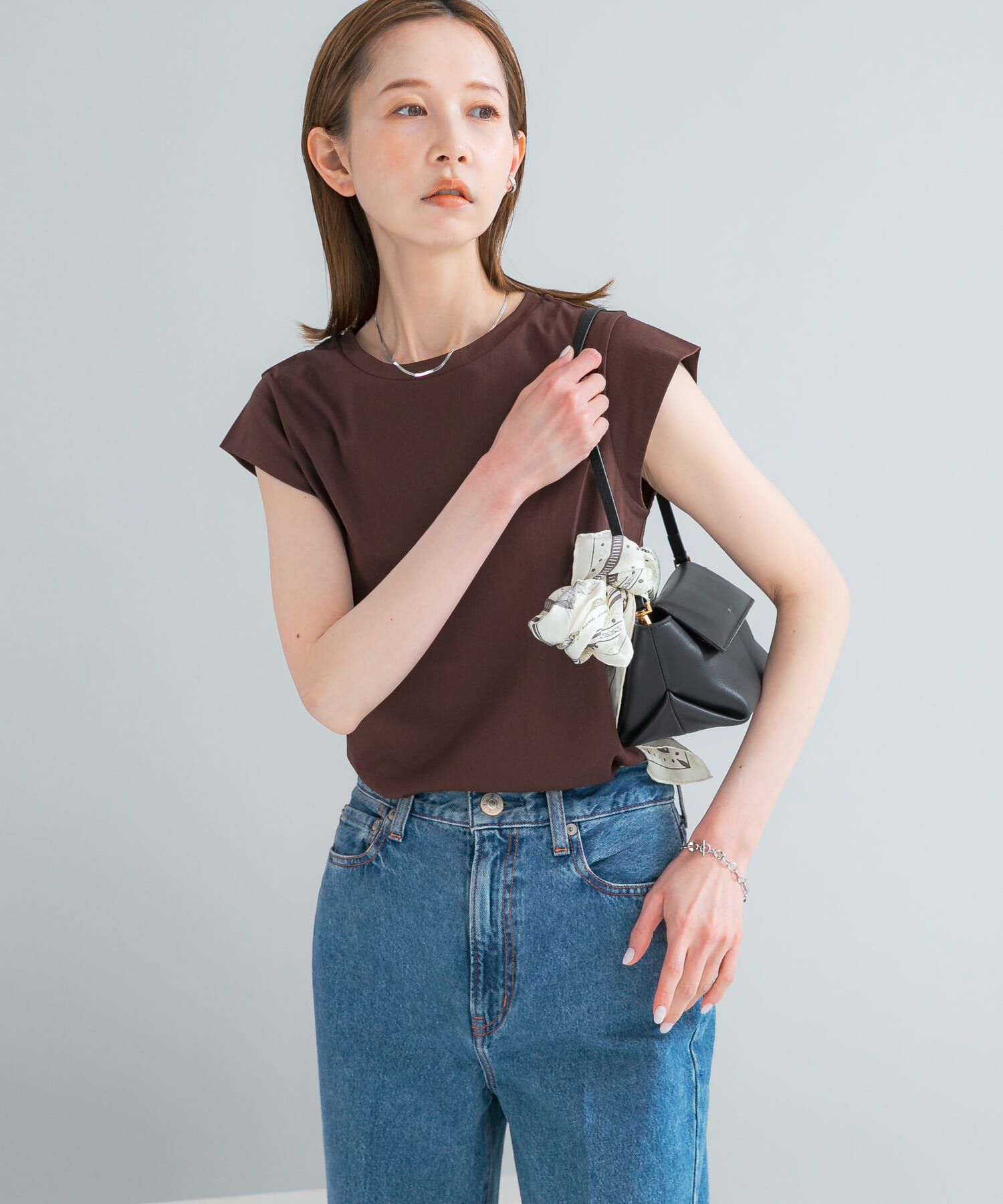URBAN RESEARCH ROSSO「クールタッチスーピマコットンフレンチTシャツ」|Tシャツ・カットソー|ブラウン
