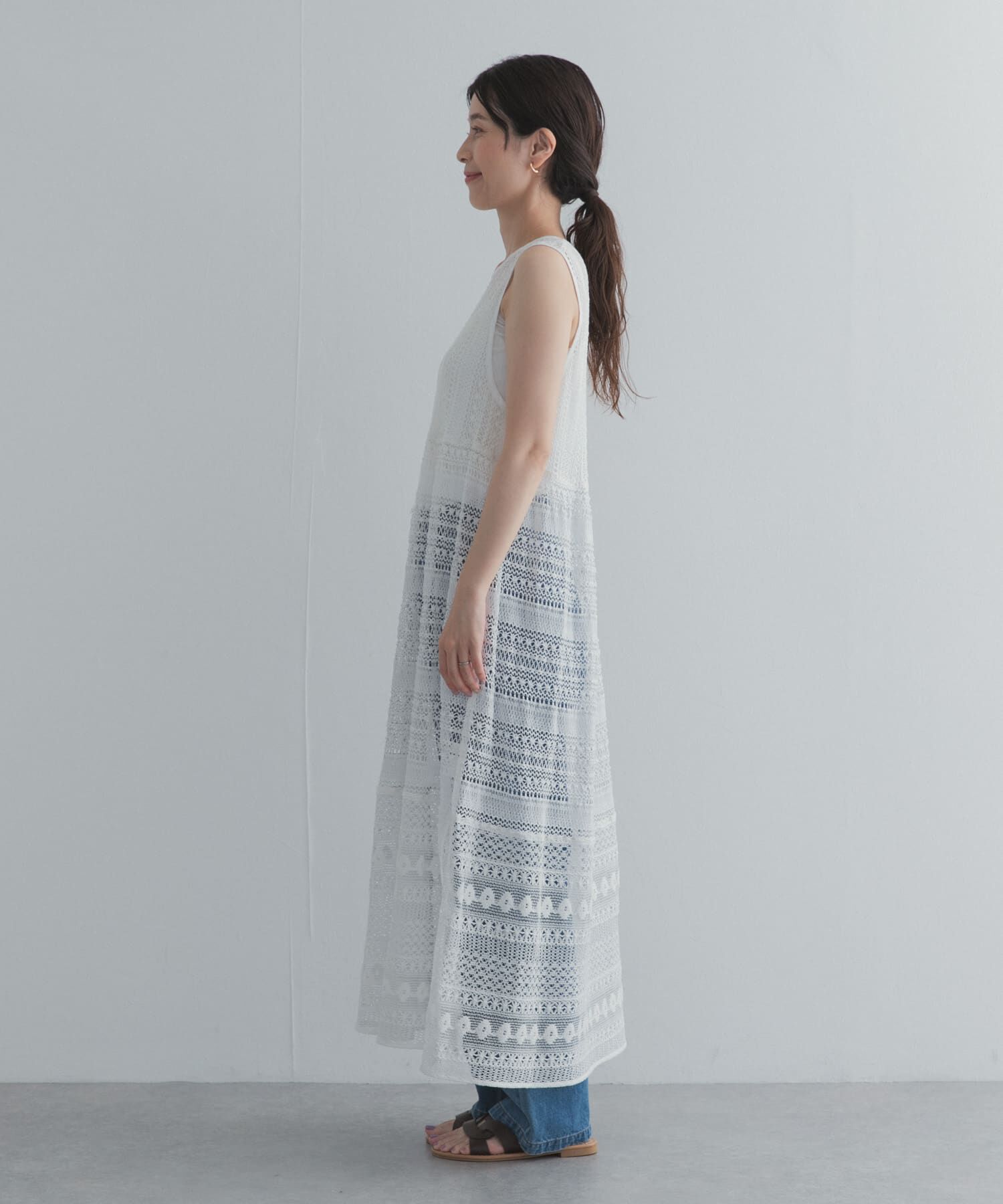 URBAN RESEARCH DOORS「総レースノースリーブワンピース」|ワンピース|