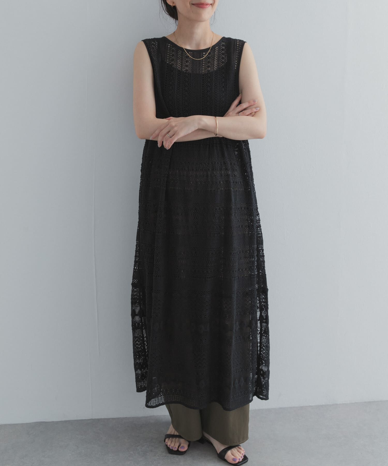 URBAN RESEARCH DOORS「総レースノースリーブワンピース」|ワンピース|